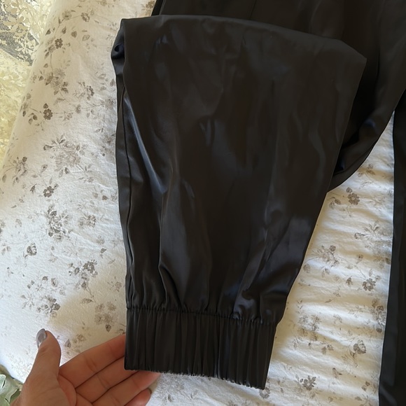 Zara Black Slick Street Pants - Picture 4 of 4
